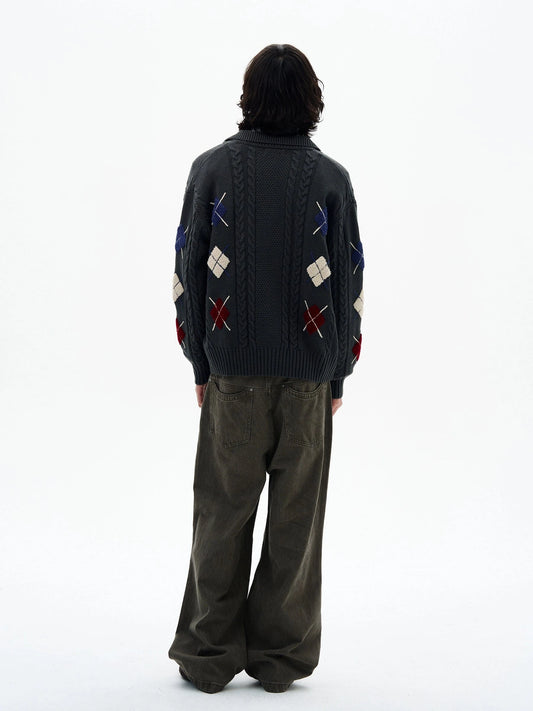 RT No. 32098 KNITWEAR DIAMOND LAZY CARDIGAN JK