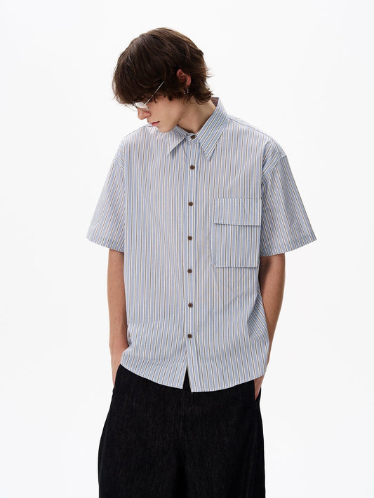 RT No. 18188 RETRO STRIPE BUTTON-UP SHIRT