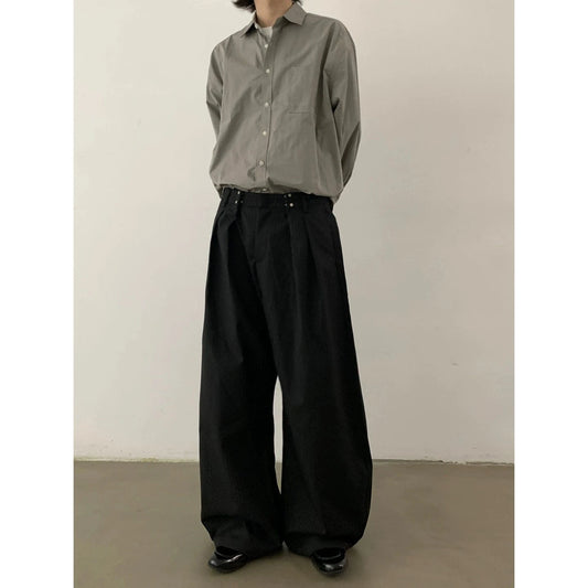 RT No. 29102 PLEATED STRIPED SCIMITAR BAGGY PANTS