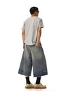 RT No. 18123 DRAWSTRING WASHED DENIM SHORTS