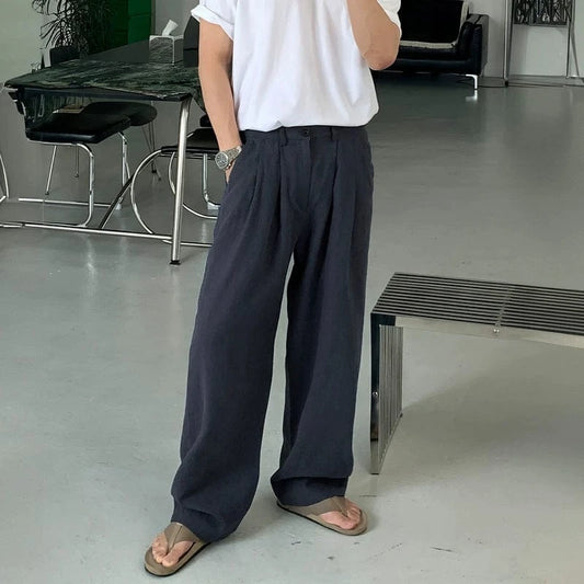 RT No. 18297 LINEN CASUAL STRAIGHT PANTS