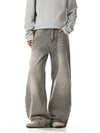 RT No. 32024 WHISKER WASH WIDE STRAIGHT JEANS