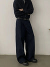 RT No. 18864 PLEATED BLUE DENIM STRAIGHT JEANS