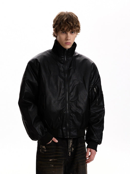 RT No. 58022 WOLF COLLAR LEATHER JACKET