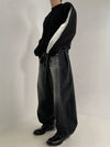 RT No. 19012 WASHED DENIM BAGGY STRAIGHT JEANS