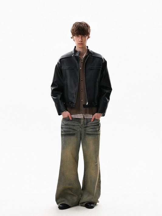 RT No. 50217 LEATHER BIKER JACKET