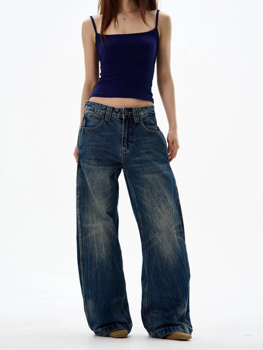 RT No. 13052 WASHED BLUE DENIM STRAIGHT JEANS