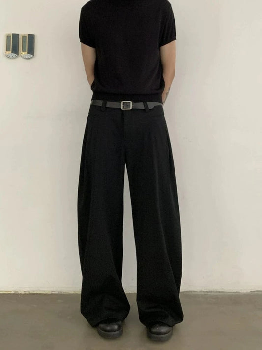 RT No. 18821 BLACK PLEATED SCIMITAR PANTS