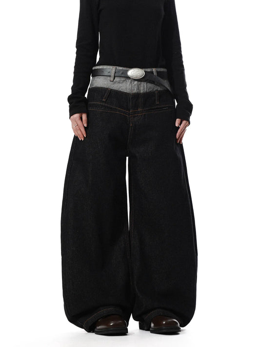 RT No. 50224 DOUBLE WAISTED DENIM JEANS