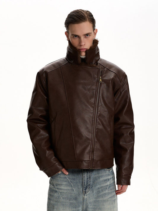 RT No. 59022 JIIN TRENCH COLLAR LEATHER JACKET