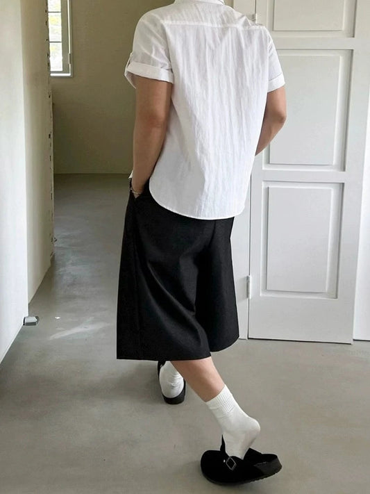 RT No. 18708 PLEATED DARK GRAY SHORTS