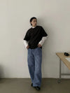 RT No. 18866 FRONT FADED STRAIGHT PANTS