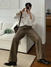 RT No. 29061 WASHED BROWN DENIM STRAIGHT JEANS