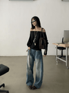 RT No. 18869 RECONSTRUCTED SCIMITAR STRAIGHT JEANS