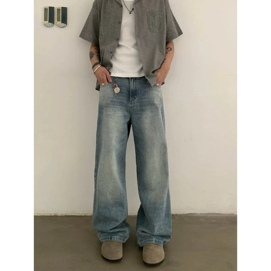 RT No. 19510 BLUE DENIM BAGGY STRAIGHT JEANS
