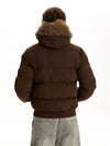 RT No. 55006 RIBBED FUR HOOD JACKET