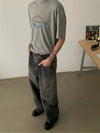 RT No. 18878 INK FADED BLACK BAGGY STRAIGHT JEANS