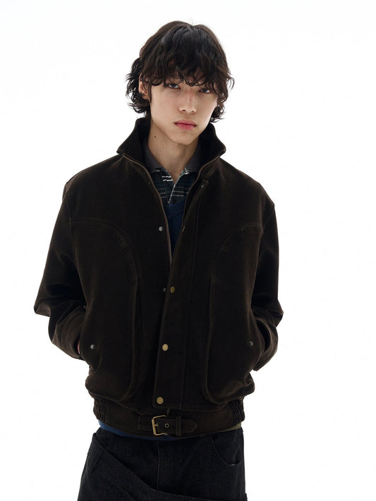 RT No. 25017 BROWN RODEO ZIP SUEDE JK