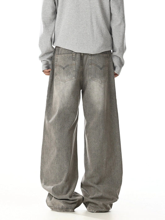 RT No. 32024 WHISKER WASH WIDE STRAIGHT JEANS