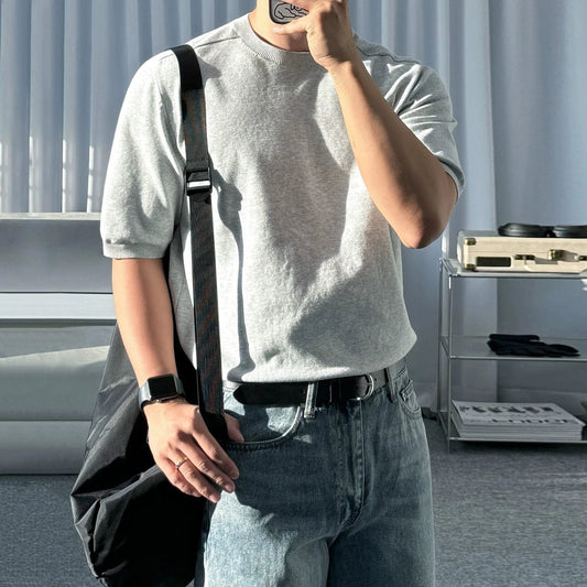 RT No. 18705 KNIT LIGHT GRAY SHORT SLEEVE