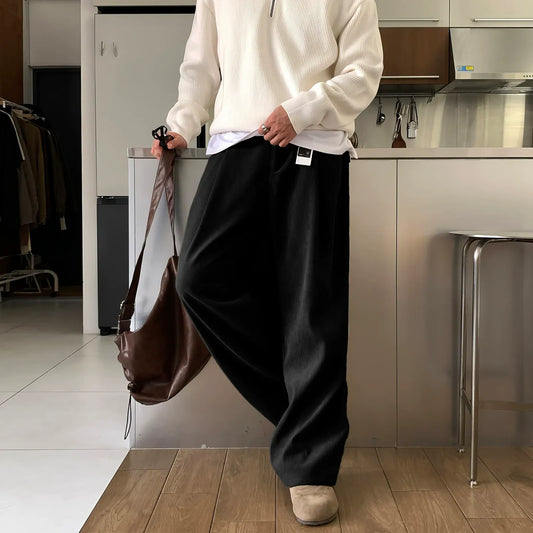 RT No. 40004 PLEATED BAGGY STRAIGHT PANTS