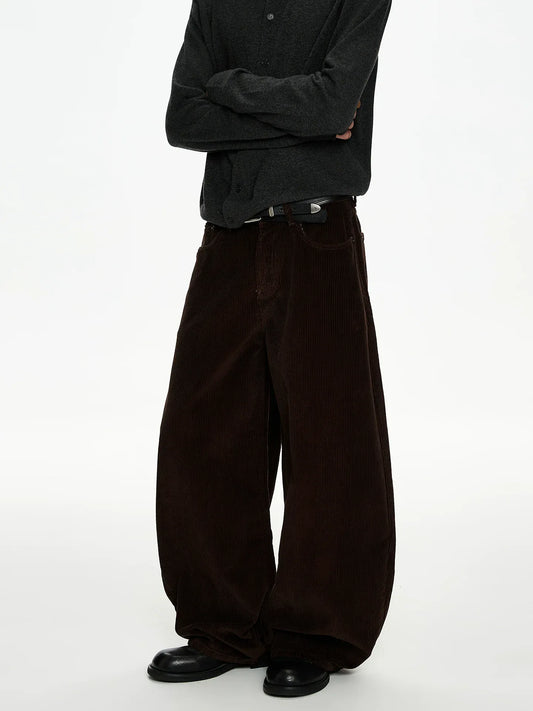 RT No. 50017 BROWN CORDUROY STRAIGHT PANTS
