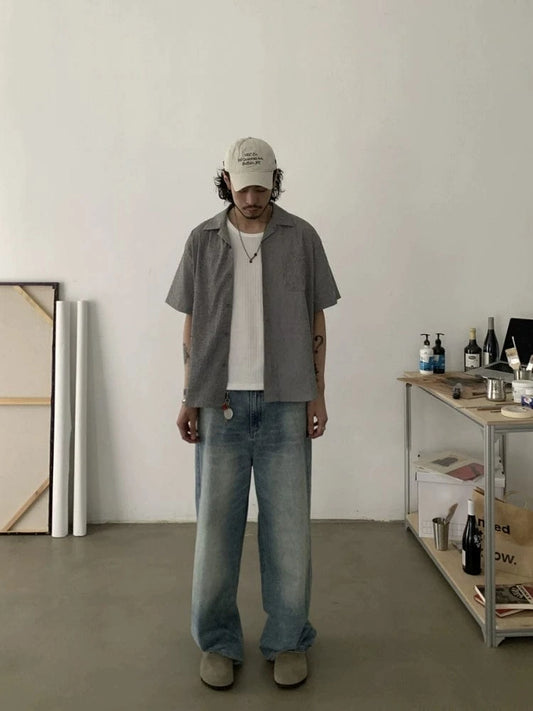 RT No. 19510 BLUE DENIM BAGGY STRAIGHT JEANS