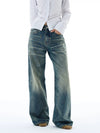 RT No. 25041 WASHED BLUE DENIM STRAIGHT JEANS