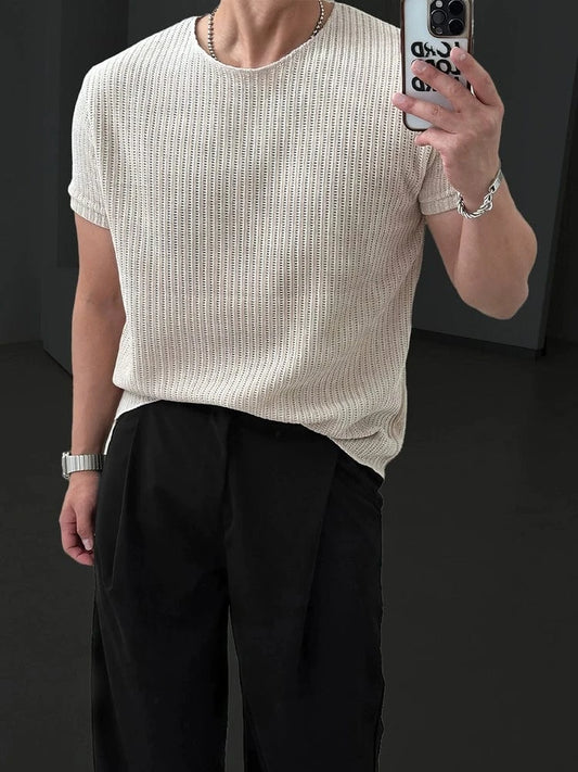 RT No. 11520 KNIT CREAM SHORT SLEEVE