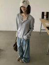 RT No. 18761 WASHED BLUE BAGGY STRAIGHT DENIM JEANS