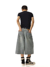 RT No. 18120 GRAY WASHED DENIM SHORTS
