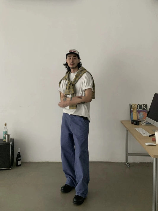 RT No. 18830 FRENCH BLUE WORKWEAR STRAIGHT PANTS