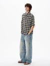 RT No. 18131 PLAID BUTTON-UP SHIRT