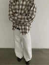 RT No. 18865 CREAM SCIMITAR STRAIGHT PANTS