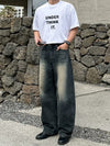 RT No. 18183 WASHED BLUE DENIM STRAIGHT JEANS
