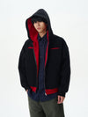 RT No. 12576 BLACK TWO-TONE ZIP-UP HOODIE