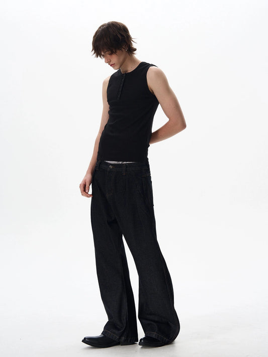 RT No. 18037 KNIT HENRY COLLAR TANK TOP