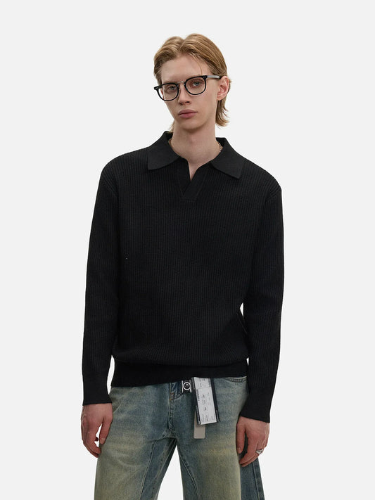 RT No. 50120 KNITWEAR WAFFLE V-NECK SWEATER