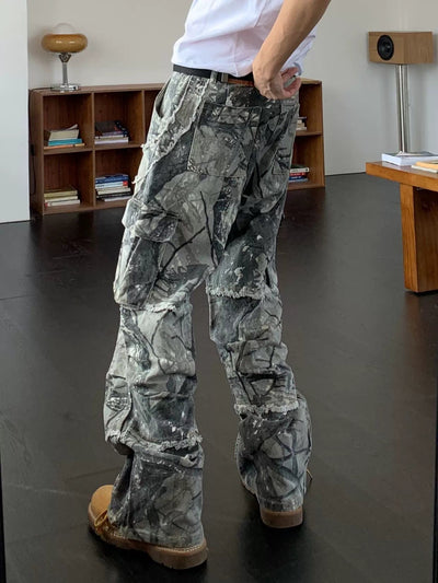 RT No. 10978 CAMO MULTI-POCKET CARGO PANTS