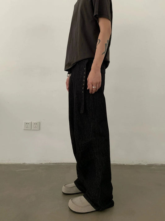 RT No. 28103 BLACK DENIM STRAIGHT JEANS