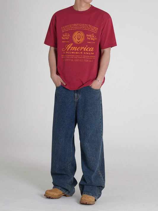 RT No. 12586 CURSIVE AMERICA SHORT SLEEVE