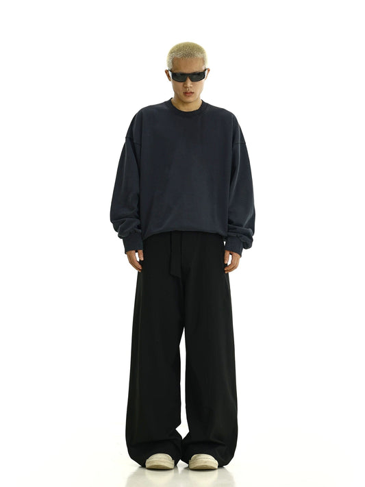 RT No. 11962 BLACK WIDE STRAIGHT PANTS