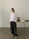RT No. 19846 PLEATED BLACK GRID SCIMITAR PANTS