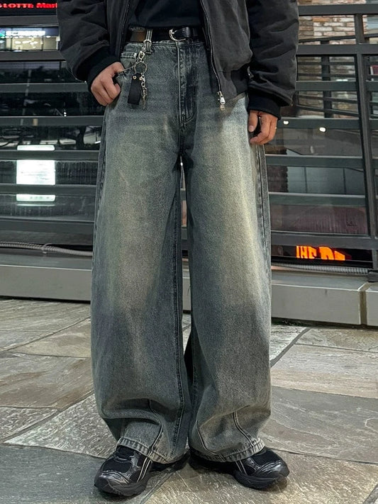 RT No. 29064 WASHED DENIM STRAIGHT JEANS