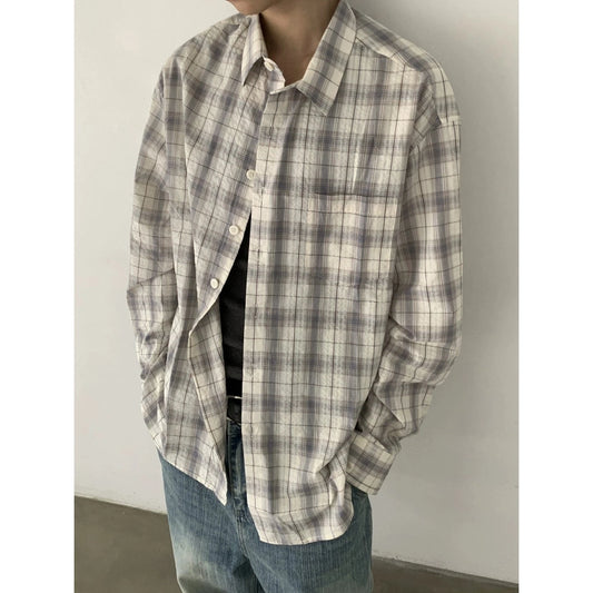 RT No. 29164 WHITE PLAID BUTTON-UP SHIRT