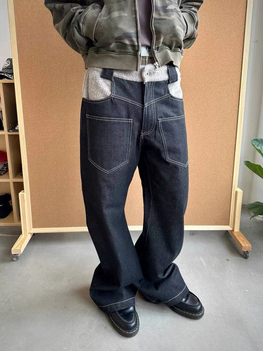 RT No. 18021 REVERSED STITCHED SCIMITAR DENIM JEANS