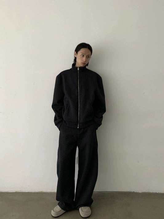 RT No. 29120 SILHOUETTE STAND COLLAR ZIPPER SWEATER