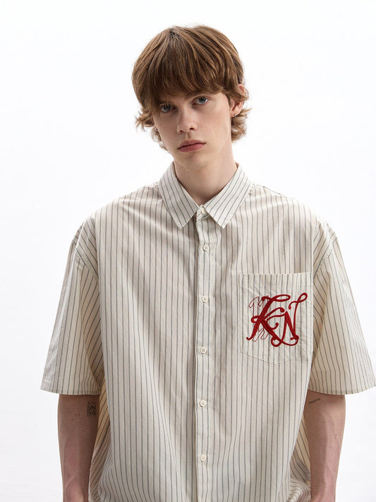 RT No. 58029 STRIPED BUTTON-UP SHORT SLEEVE