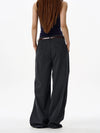 RT No. 19537 PLEATED STRIPE BAGGY STRAIGHT PANTS