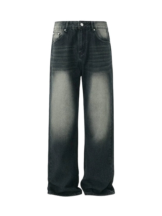RT No. 18183 WASHED BLUE DENIM STRAIGHT JEANS